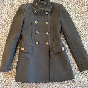Zara MANTECO® Italian Wool Army Green Double-Breasted Coat